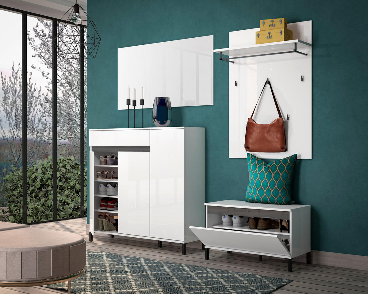 GARDEROBENBANK 80/48/38 cm  - Weiss/Anthrazit, Design, Holzwerkstoff/Kunststoff (80/48/38cm) - Xora