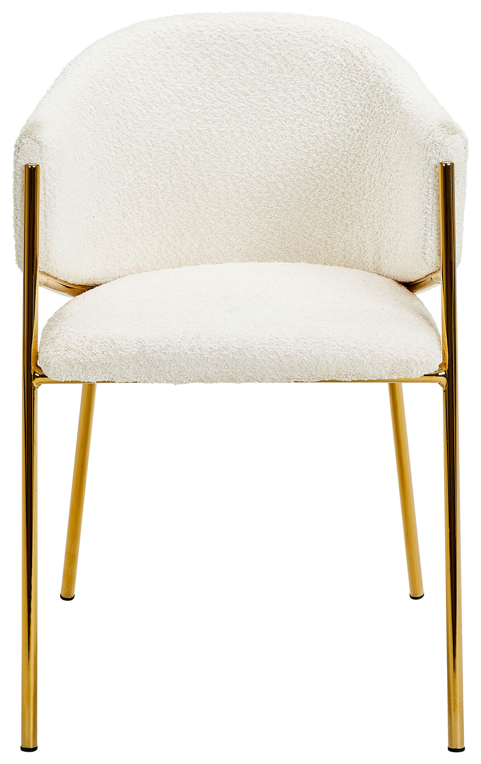 ARMLEHNSTUHL  in Eisen Bouclé  - Goldfarben/Weiß, Design, Textil/Metall (53/78/61cm) - Ambia Home