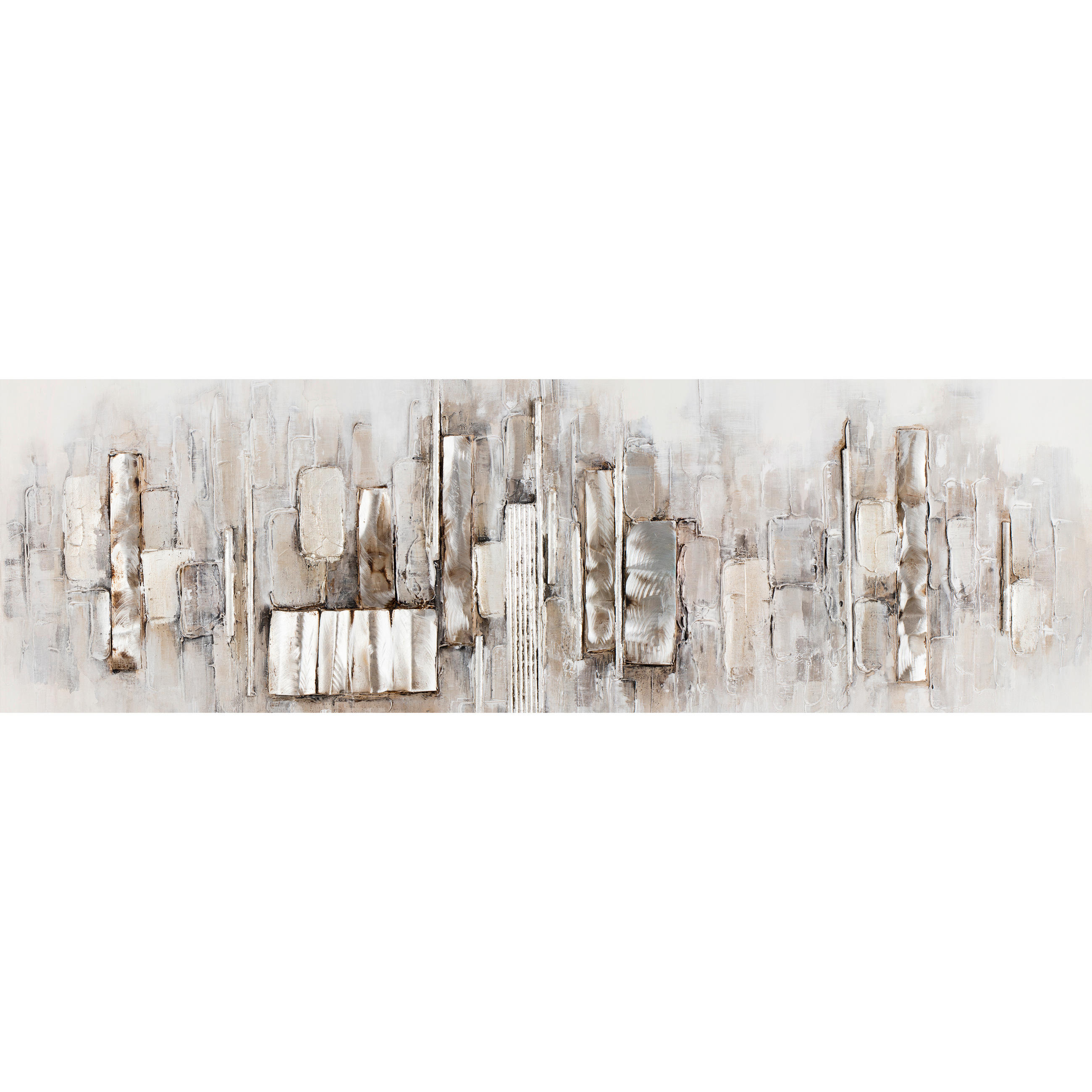 ÖLGEMÄLDE Abstraktes 180/55 cm  - Beige/Silberfarben, Design, Holz/Kunststoff (180/55cm) - Monee