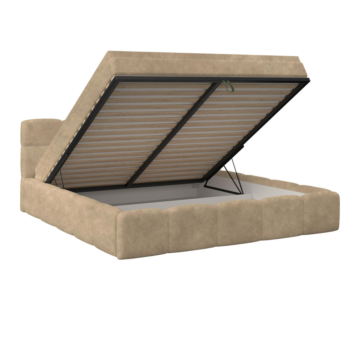 POLSTERBETT 160/200 cm,  in Braun, Matratze, Bettkasten, H3 = fest  - Schwarz/Braun, Trend, Kunststoff/Textil (160/200cm)