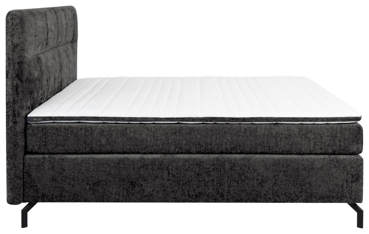 BOXSPRINGBETT 160/200 cm  in Anthrazit  - Anthrazit/Schwarz, Design, Textil/Metall (160/200cm) - Esposa