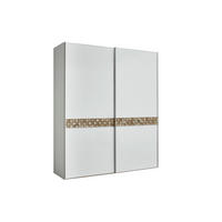SCHWEBETÜRENSCHRANK 200/222/68 cm 2-türig Grau, Eiche dunkel  - Eiche dunkel/Alufarben, Design, Glas/Holz (200/222/68cm) - Dieter Knoll