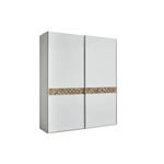 SCHWEBETÜRENSCHRANK  in Grau, Eiche dunkel  - Eiche dunkel/Alufarben, Design, Glas/Holz (167/222/68cm) - Dieter Knoll