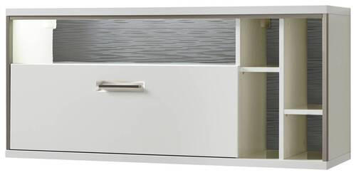 HÄNGEELEMENT in Grau, Silberfarben, Weiss, Weiss Hochglanz - Weiss Hochglanz/Weiss, Design, Holzwerkstoff/Metall (124/56/38cm) - Livetastic