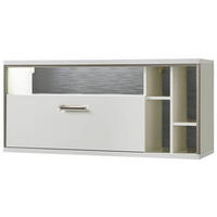 HÄNGEELEMENT in Grau, Silberfarben, Weiss, Weiss Hochglanz   - Weiss Hochglanz/Weiss, Design, Holzwerkstoff/Metall (124/56/38cm) - Livetastic