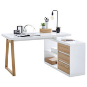 ECKSCHREIBTISCH Weiß, Eichefarben - Eichefarben/Weiß, Design (135/75/115cm) - Stylife