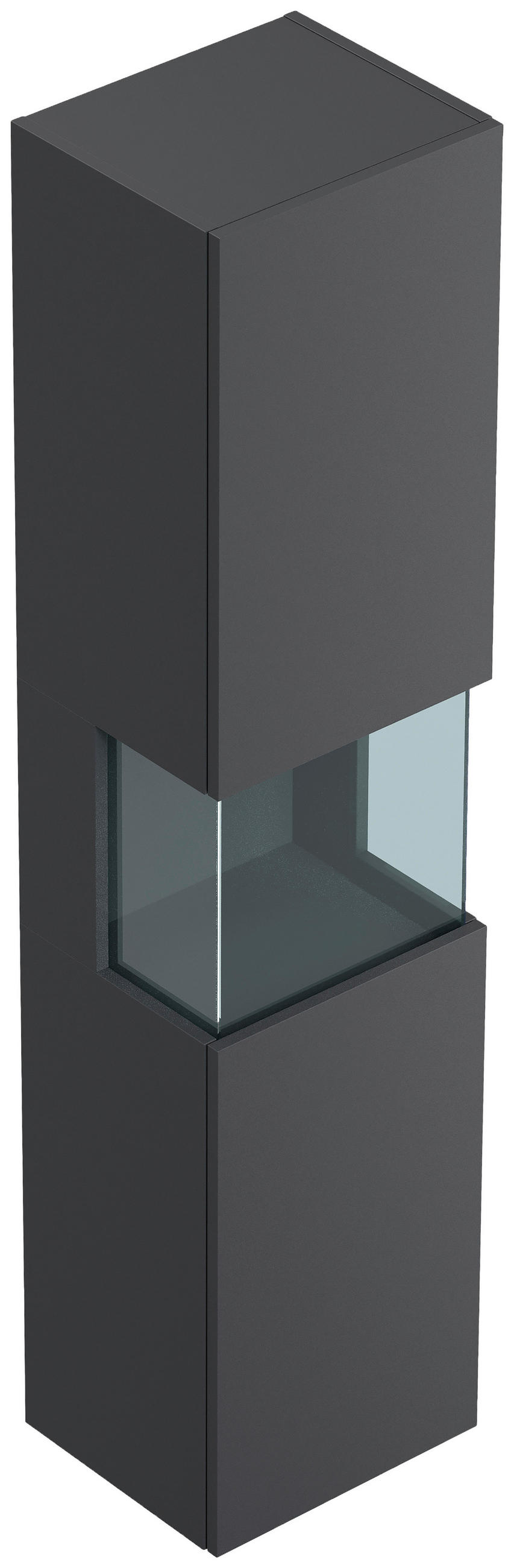 HOCHSCHRANK 35,2/150/30 cm  - Graphitfarben, MODERN, Glas/Holzwerkstoff (35,2/150/30cm) - MID.YOU