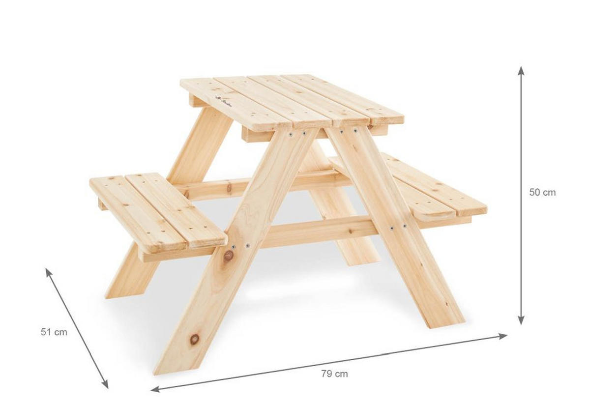 KINDERSITZGRUPPE Nicki für 2  - Naturfarben, Basics, Holz (51/79/50cm) - Pinolino