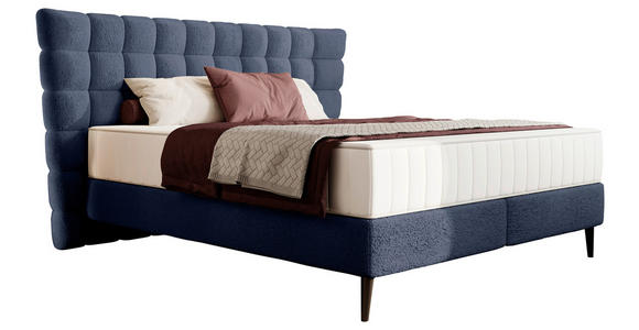 BOXSPRINGBETT 160/200 cm in Dunkelblau - Schwarz/Dunkelblau, Design, Holz/Holzwerkstoff (160/200cm) - Esposa