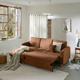 ECKSOFA Terracotta Flachgewebe  - Buchefarben/Terracotta, KONVENTIONELL, Holz/Textil (166/241cm) - Carryhome