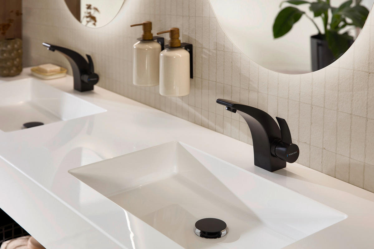 DOPPELWASCHBECKEN 169/11,7/50 cm  - Weiß, KONVENTIONELL, Stein (169/11,7/50cm) - Dieter Knoll