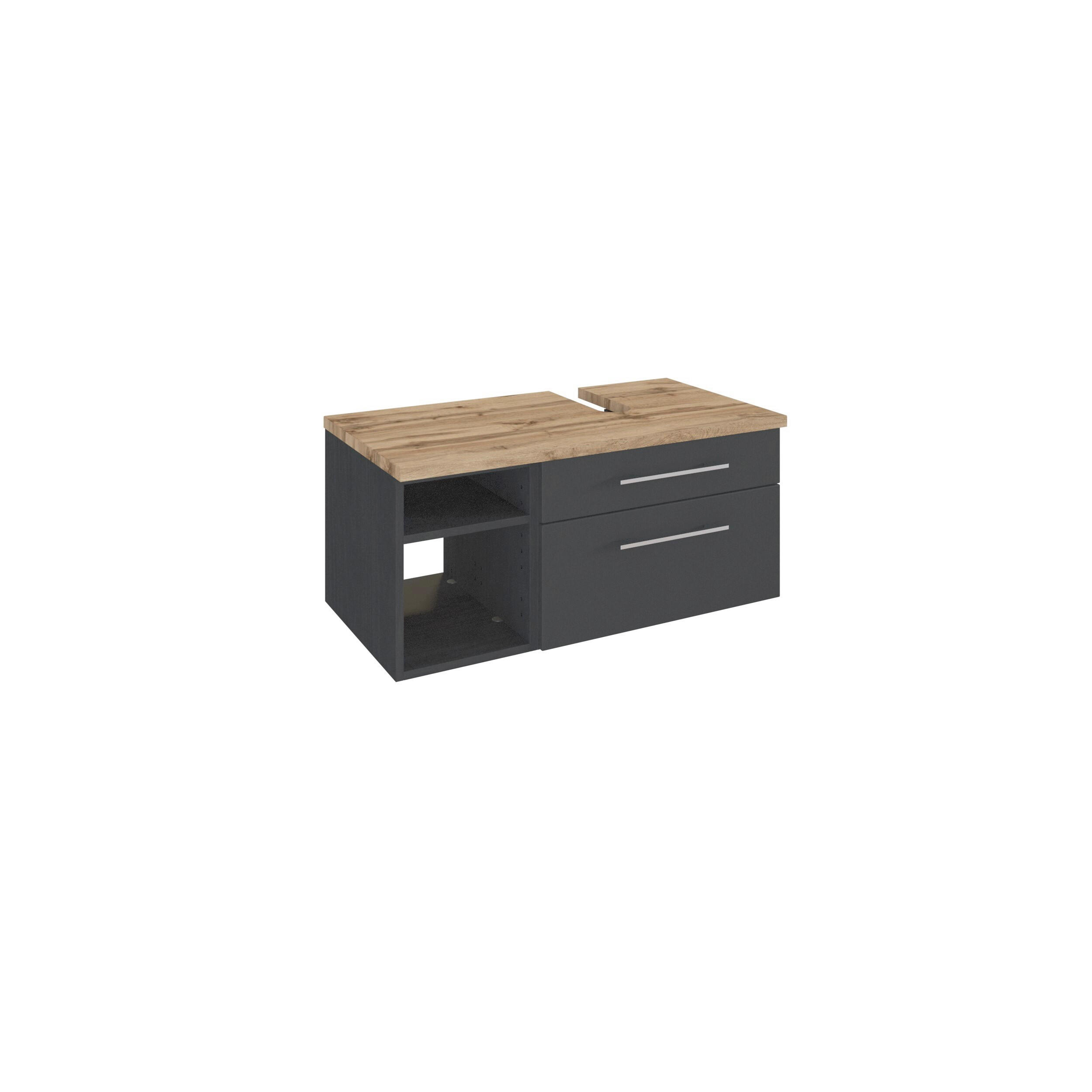 WASCHTISCHUNTERSCHRANK 90/41/47 cm  - Alufarben/Grau, KONVENTIONELL, Holzwerkstoff/Metall (90/41/47cm) - Xora