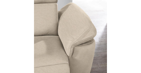 ECKSOFA in Flachgewebe, Mikrofaser Beige  - Beige/Alufarben, Design, Textil/Metall (242/271cm) - Cantus