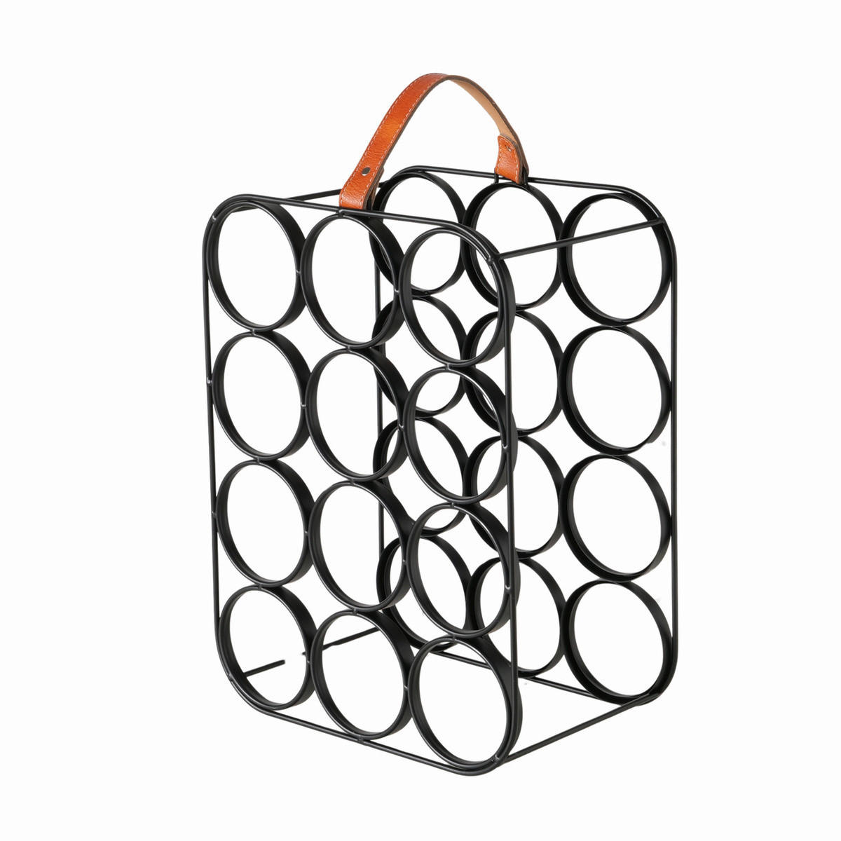REGÁL NA VÍNO - černá, Basics, kov (29/18,5/39,5cm)