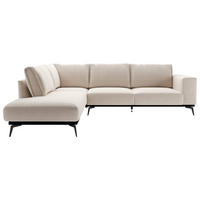 ECKSOFA Creme Webstoff Rückenkissen  - Creme/Schwarz, Design, Textil/Metall (200/293cm) - MID.YOU