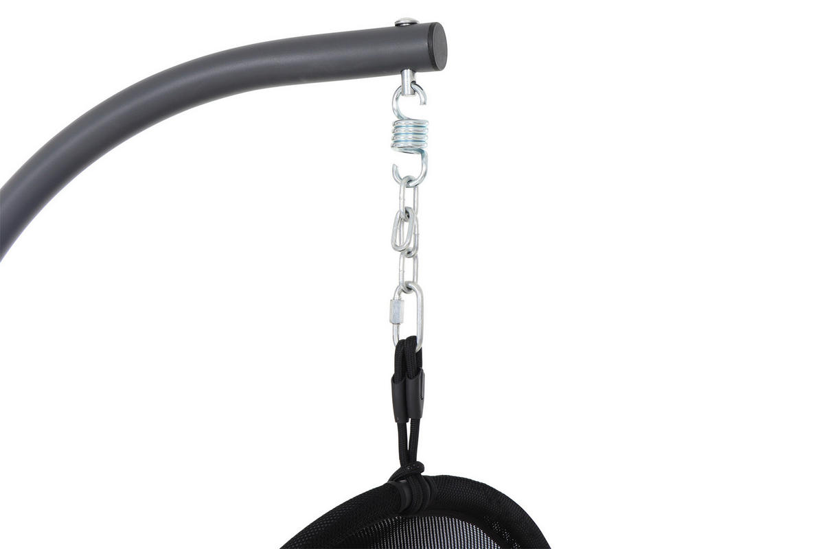 HÄNGESESSEL 123/195/106 cm  - Anthrazit/Schwarz, KONVENTIONELL, Kunststoff/Textil (123/195/106cm) - Siena Garden