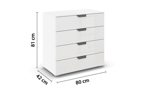 KOMMODE  in 80/81/42 cm  - Dunkelgrau/Weiß, Design, Glas/Holzwerkstoff (80/81/42cm) - Carryhome