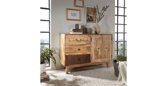 KOMMODE  in 115/80/35 cm  - Naturfarben/Braun, Trend, Holz/Metall (115/80/35cm) - Landscape