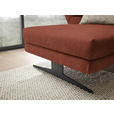 ECKSOFA Rostfarben Flachgewebe  - Rostfarben/Schwarz, Design, Textil/Metall (176-217/279-327cm) - Dieter Knoll