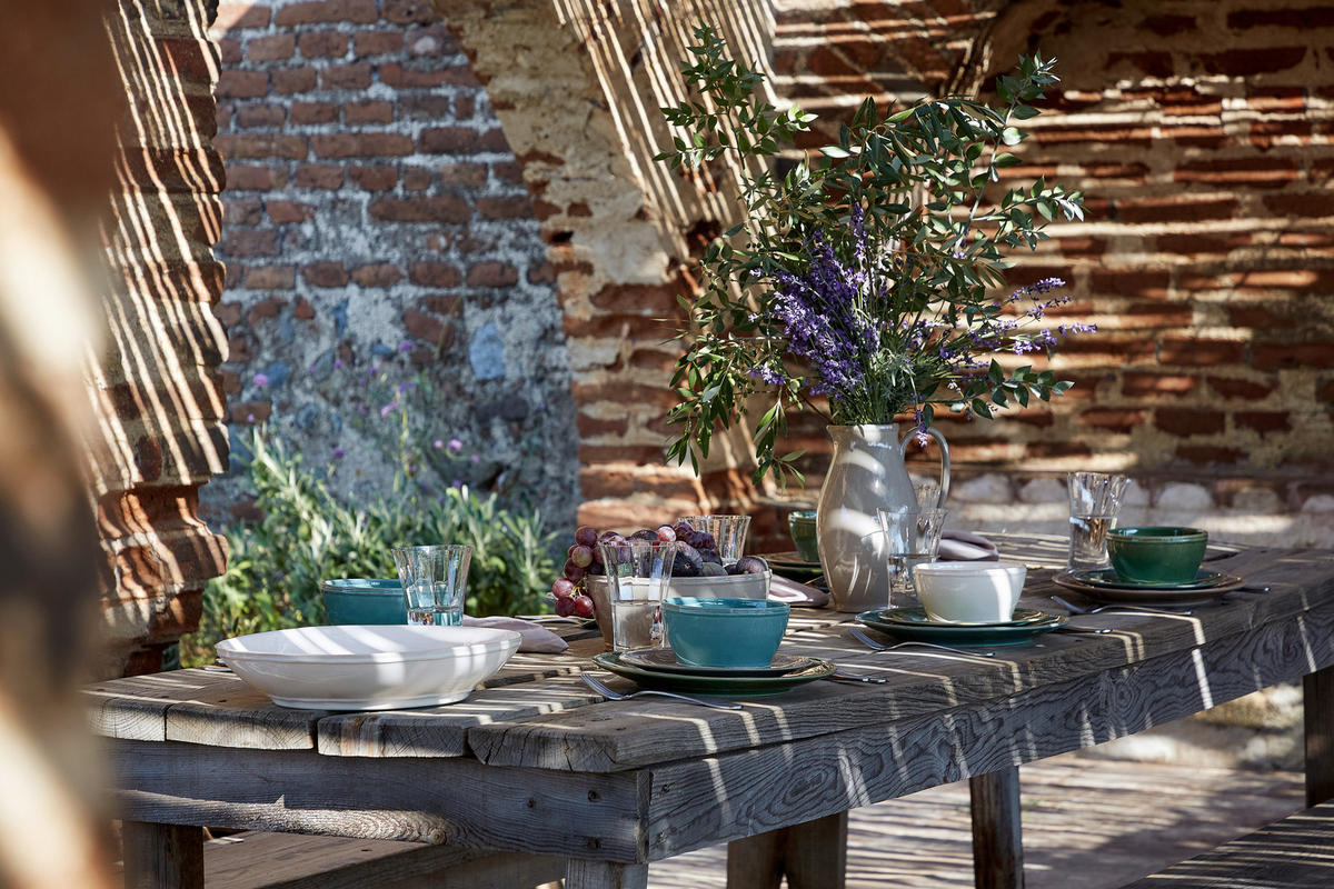 KOMBISERVICE Dunkelgrün FONTANA 5-teilig 1 Personen  - Dunkelgrün, Basics, Keramik - Costa Nova