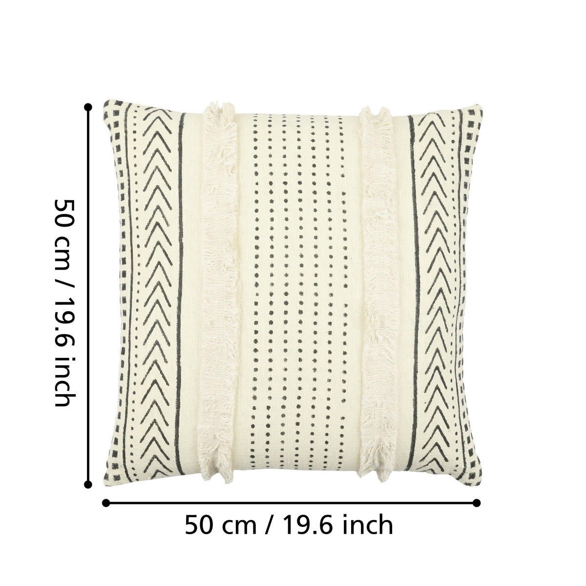 ZIERKISSEN  50/50 cm   - Creme/Schwarz, Basics, Textil (50/50cm) - Eglo