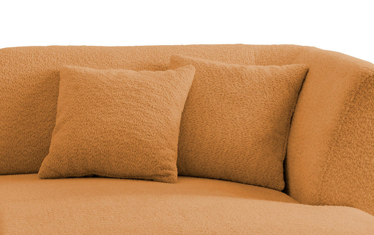 ECKSOFA in Bouclé Goldfarben  - Goldfarben/Schwarz, Modern, Holz/Textil (264/160cm) - MID.YOU