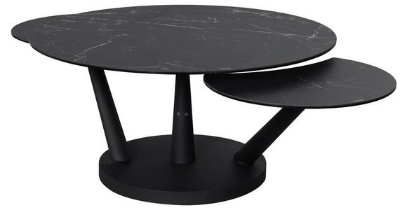 COUCHTISCH ESG 88-150/88/43 cm rund Schwarz  - Schwarz, Design, Glas/Keramik (88-150/88/43cm) - Dieter Knoll