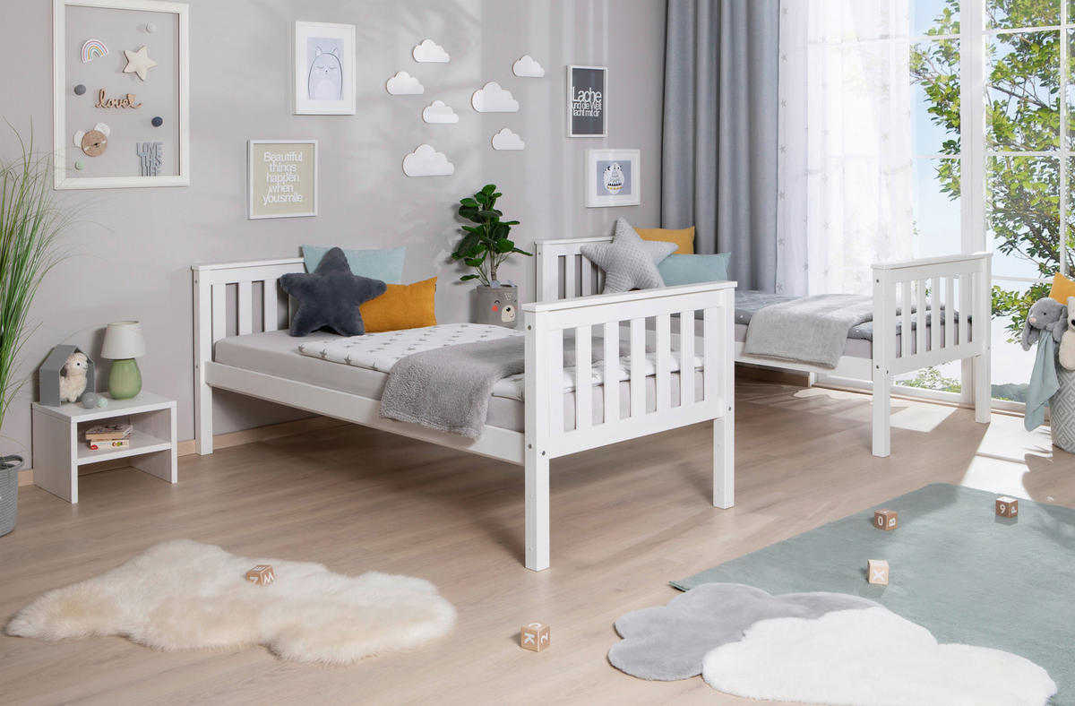 ETAGENBETT 90/200 cm Weiss  - Weiss, Modern, Holz (90/200cm) - MID.YOU