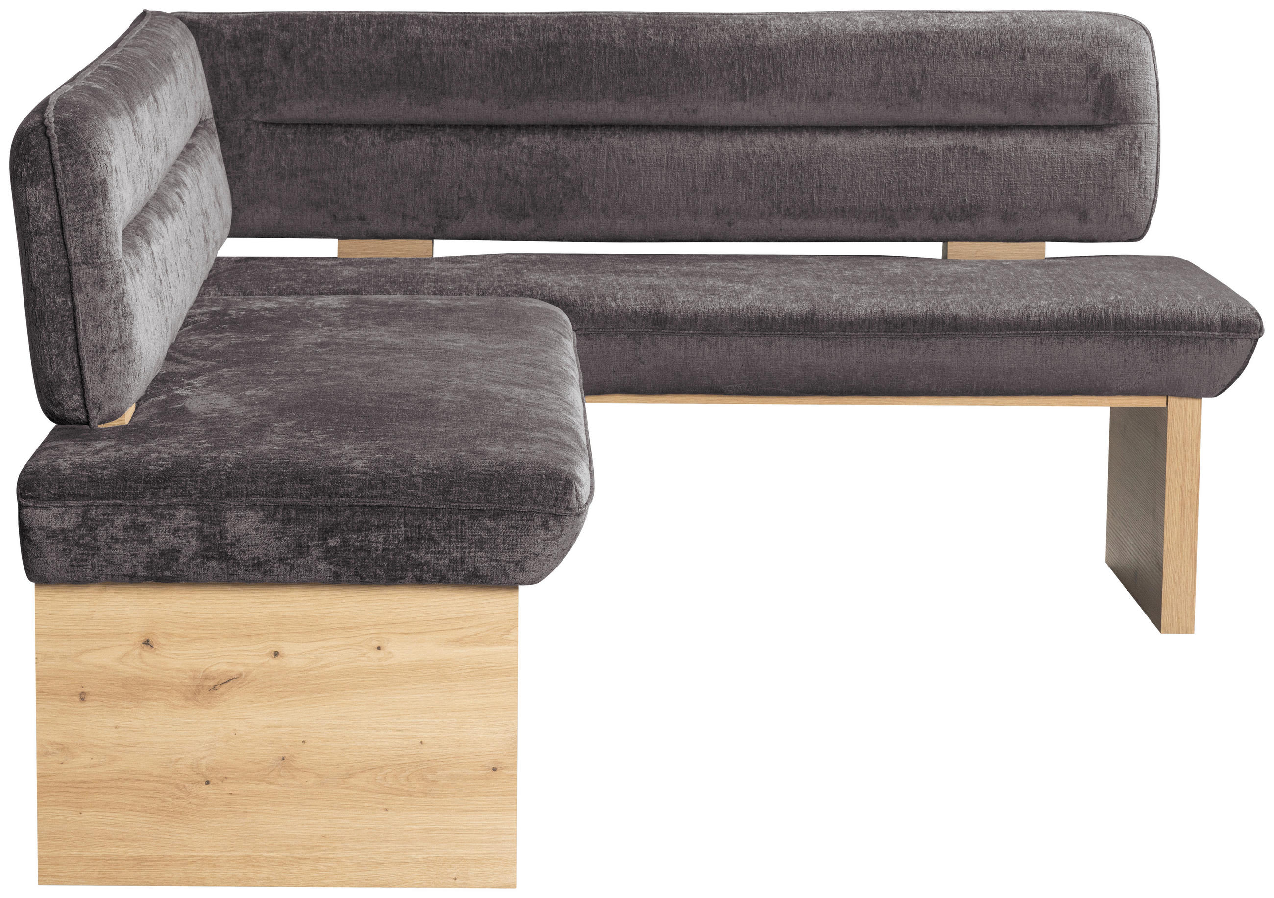 ECKBANK 170/192 cm Webstoff Grau Eiche Sperrholz   - Eichefarben/Grau, KONVENTIONELL, Holz/Textil (170/192cm) - James Wood