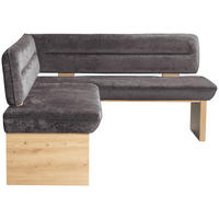 ECKBANK 170/192 cm Webstoff Grau Eiche Sperrholz   - Eichefarben/Grau, KONVENTIONELL, Holz/Textil (170/192cm) - James Wood