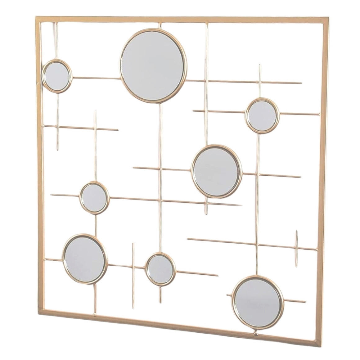 OGLEDALO ZIDNO   56 cm    - zlatne boje, Basics, staklo/metal (56cm)