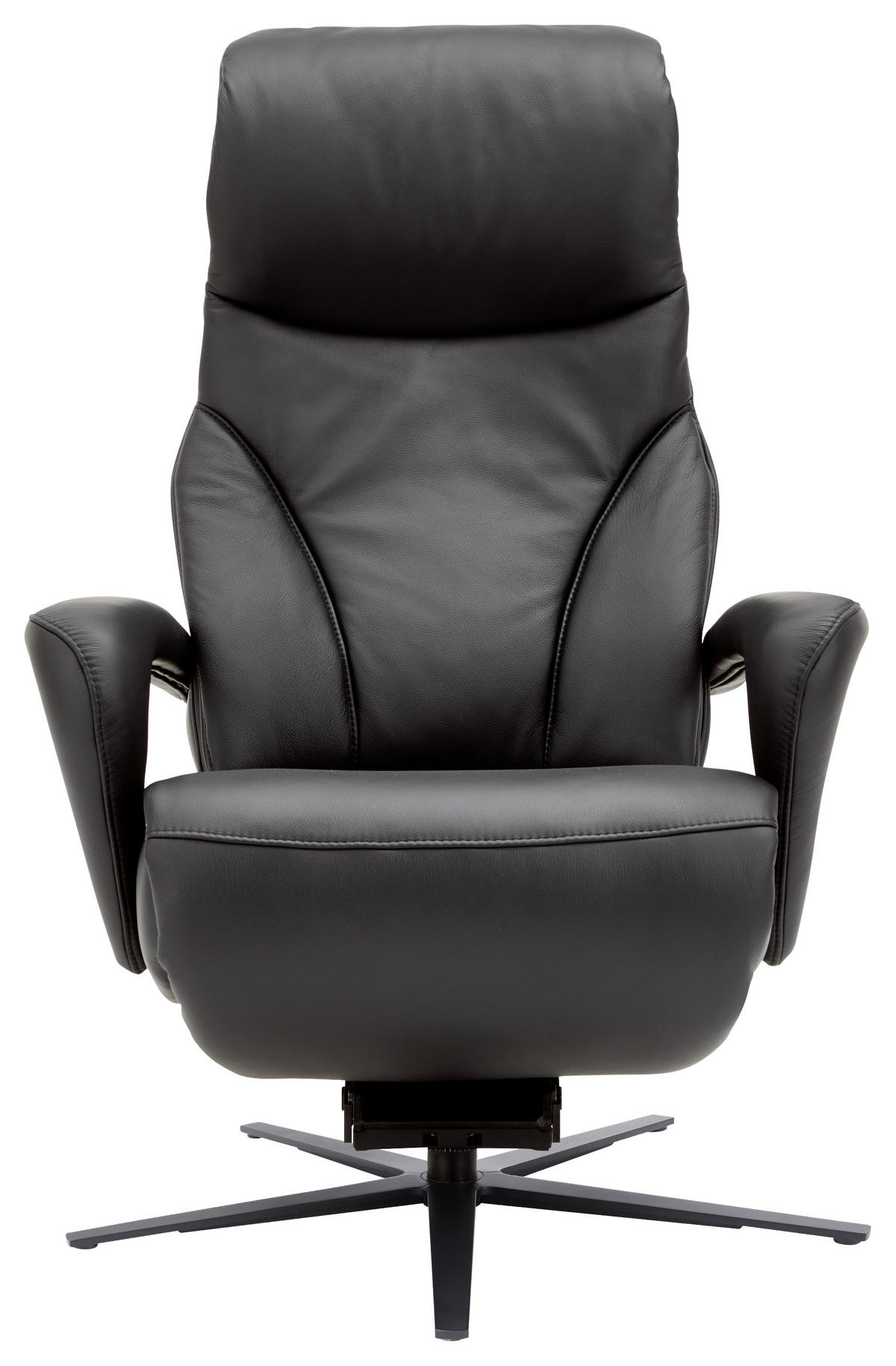 RELAXSESSEL in Leder Schwarz  - Anthrazit/Schwarz, Design, Leder/Metall (75/106/88cm) - Dieter Knoll