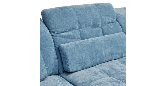 ECKSOFA  in Flachgewebe Pastellblau  204/341 cm  - Pastellblau/Schwarz, Design, Textil/Metall (204/341cm) - Xora