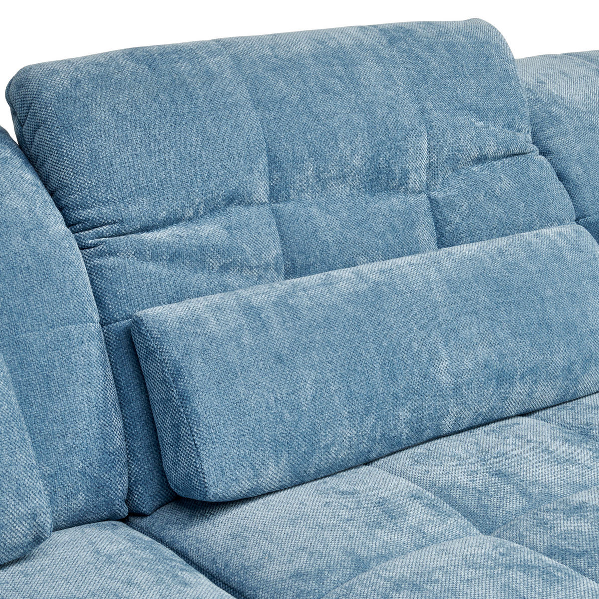 ROHOVÁ SEDACIA SÚPRAVA, textil, pastelová modrá - čierna/pastelová modrá, Design, kov/textil (204/341cm) - Xora