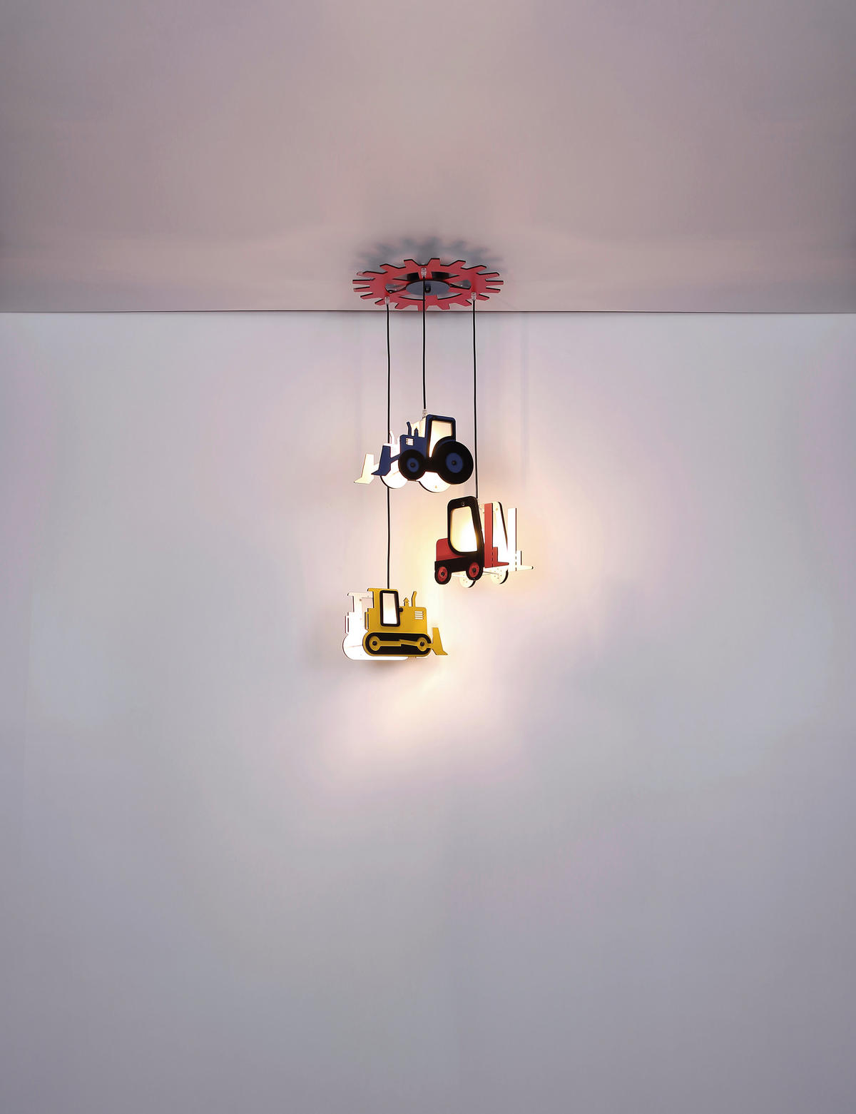 KINDERHÄNGELEUCHTE 55/120 cm   - Gelb/Rot, LIFESTYLE, Holz (55/120cm) - Globo