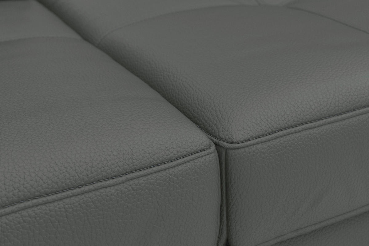 WOHNLANDSCHAFT COSTELLO E Anthrazit Echtleder  - Anthrazit/Schwarz, Basics, Leder/Textil (176/363/223cm) - Sit & More