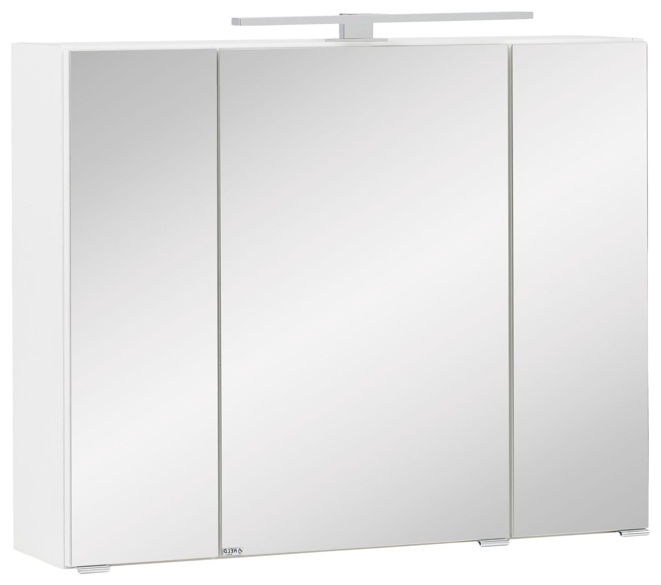 SPIEGELSCHRANK Weiß - Chromfarben/Weiß, KONVENTIONELL, Glas/Holzwerkstoff (80/64/20cm) - Held