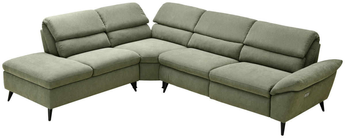 Freisteller von Livetastic ECKSOFA Grün Leinenoptik.
