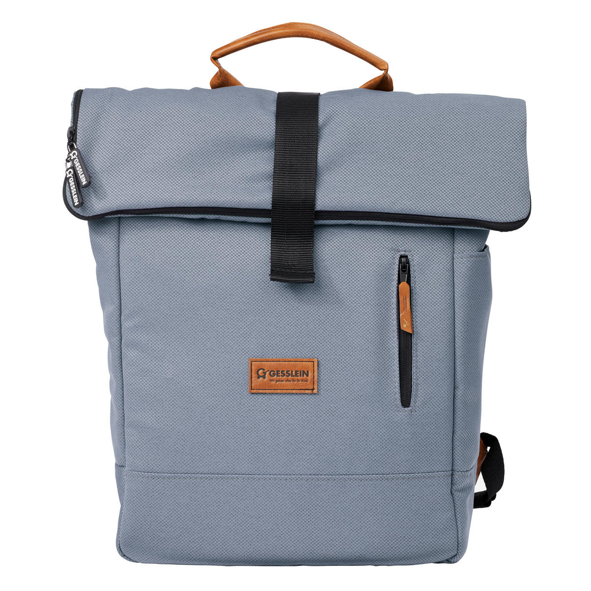 WICKELRUCKSACK N° 6 Eisblau/Cognac  - Blau/Cognac, Basics, Textil (31/45/12cm) - Gesslein