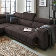 ECKSOFA  in Mikrofaser Braun  207/301 cm  - Schwarz/Braun, Design, Textil/Metall (207/301cm) - Xora