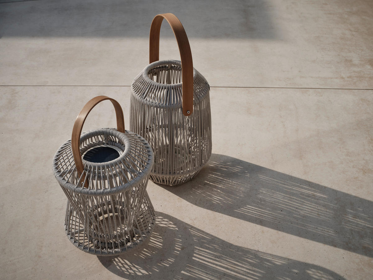 LED-LATERNE - Greige/Anthrazit, Basics, Glas/Holz (30/39/30cm) - Stern