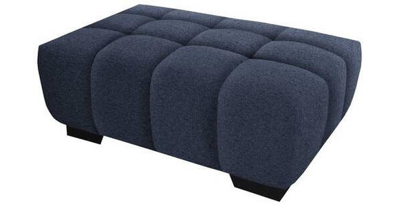 HOCKER in Textil Dunkelblau  - Schwarz/Dunkelblau, KONVENTIONELL, Textil/Metall (106/40/72cm) - Hom`in