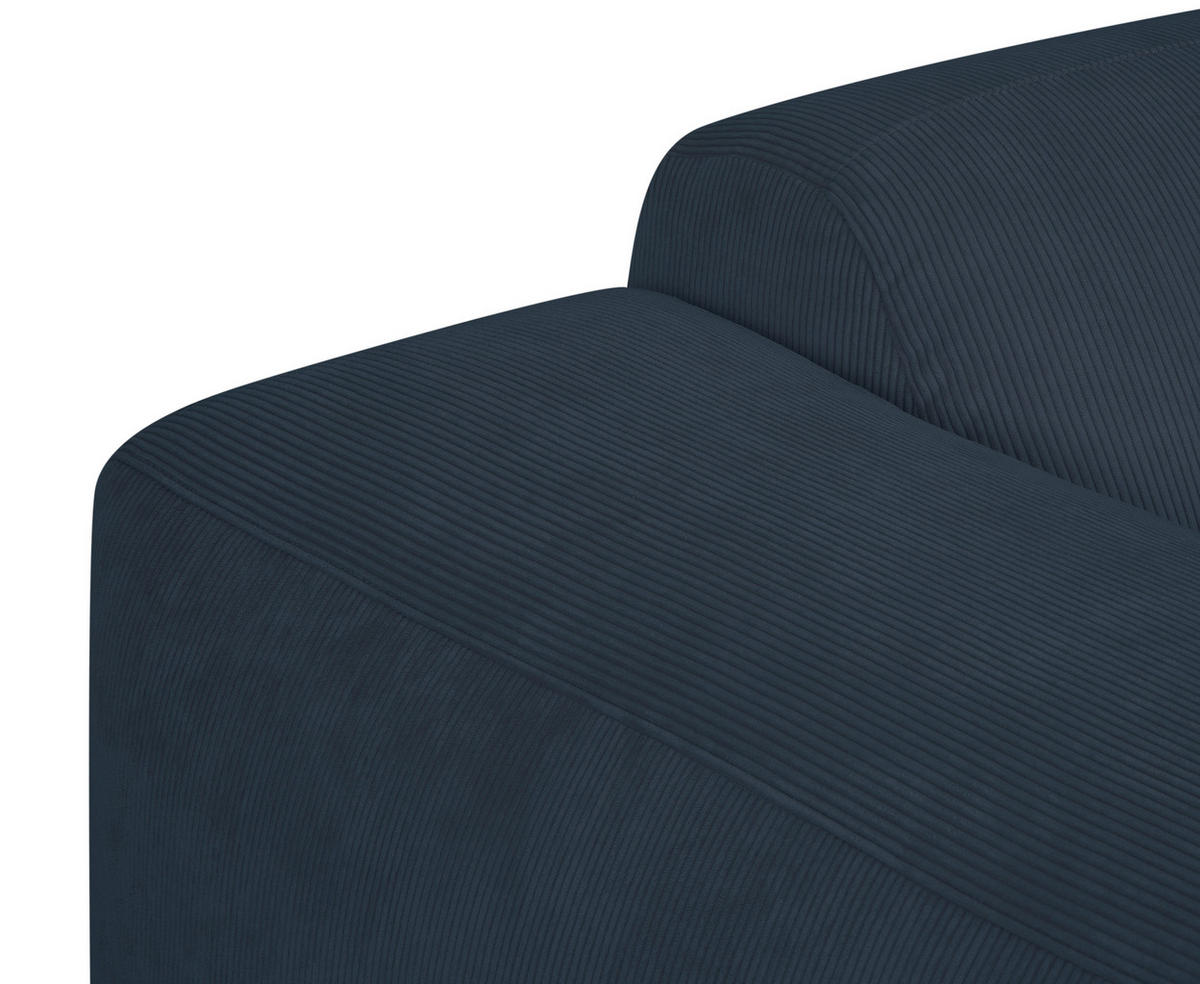 3-SITZER-SOFA in Cord Blau  - Blau/Schwarz, Design, Kunststoff/Textil (247/75/104cm) - MID.YOU