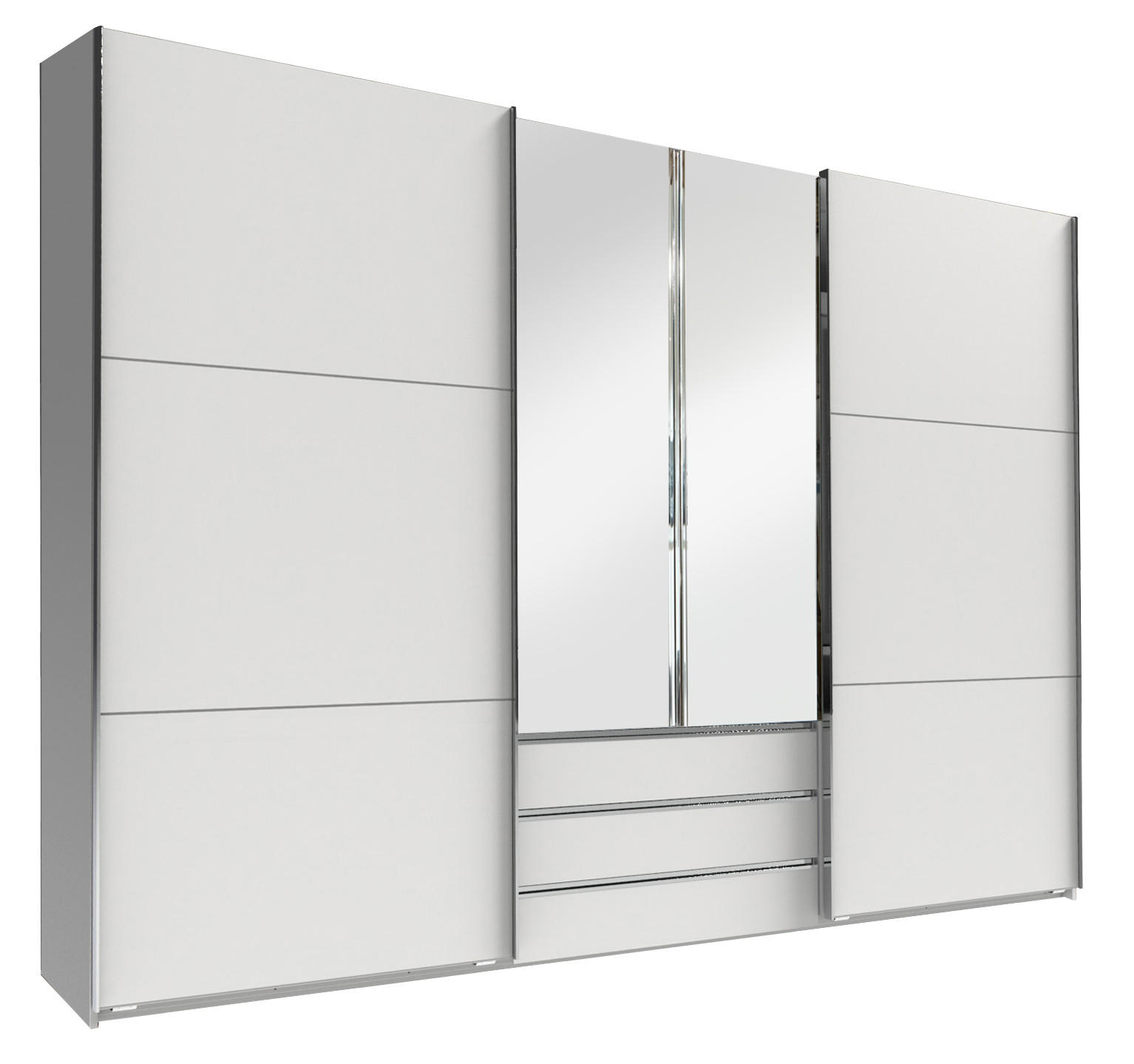 P & B Schwebetürenschrank Wimex Magic Silber, Weiß 300x216x65 cm