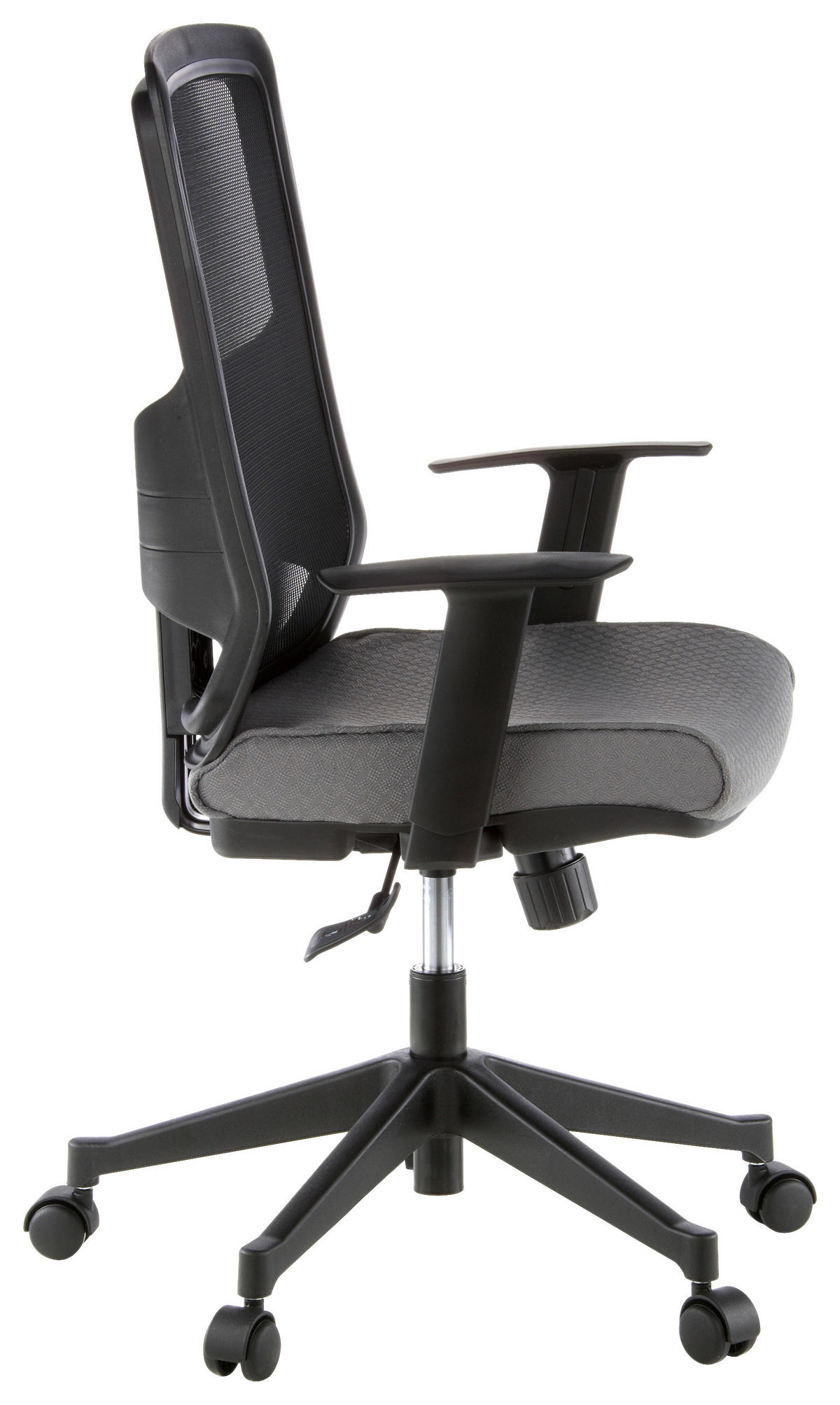 DREHSTUHL  in Netzbespannung, Flachgewebe Grau, Schwarz  - Schwarz/Grau, MODERN, Kunststoff/Textil (57/113/44cm) - MID.YOU