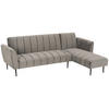 ECKSOFA Grau Samt  - Schwarz/Grau, MODERN, Textil/Metall (253/87/169cm) - P & B