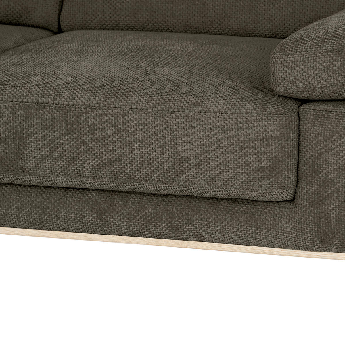 ECKSOFA ROYCE Olivgrün Struktur  - Schwarz/Olivgrün, MODERN, Textil/Metall (194/283cm) - MID.YOU