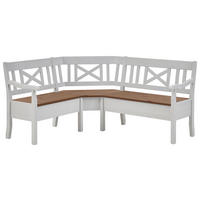 ECKBANK 170/147 cm Weiß, Bernsteinfarben Kiefer massiv   - Bernsteinfarben/Weiß, ROMANTIK / LANDHAUS, Holz (170/147cm) - Boxxx