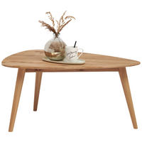 COUCHTISCH 90/60/44 cm Wildeiche massiv oval Wildeiche einfacher Aufbau  - Wildeiche, Natur, Holz (90/60/44cm) - home24