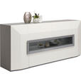 SIDEBOARD Porto  in 200/90/52 cm  - Hellgrau/Schwarz, Design, Holz/Holzwerkstoff (200/90/52cm) - Ambiente